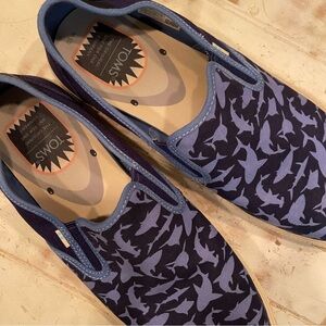 TOMS | Vegan Slip On Sharks Printed Canvas Sneakers